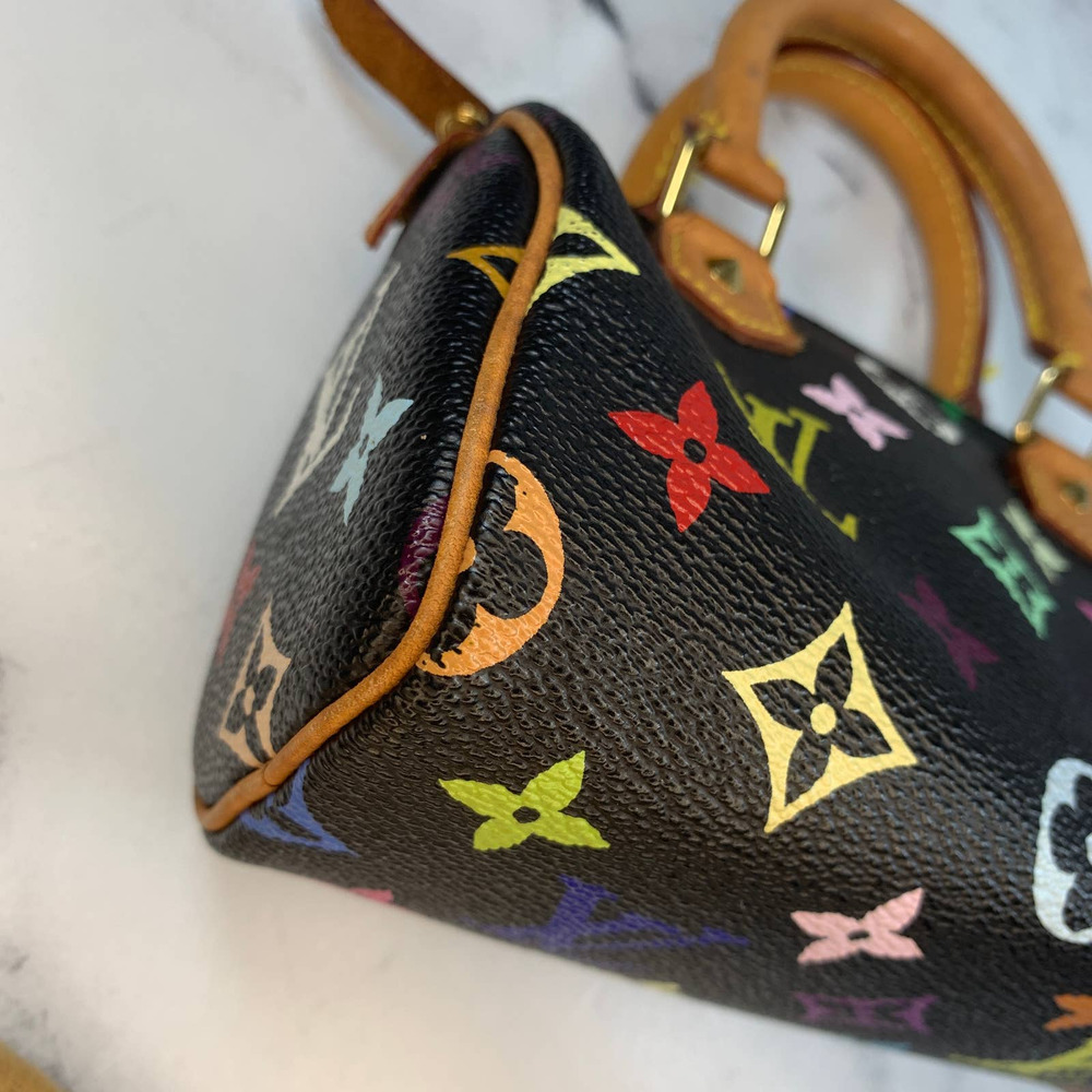 ❌❌ Louis Vuitton Multicolor speedy Mini HL bag Murakami Vintage black Monogram - Picture 9 of 13